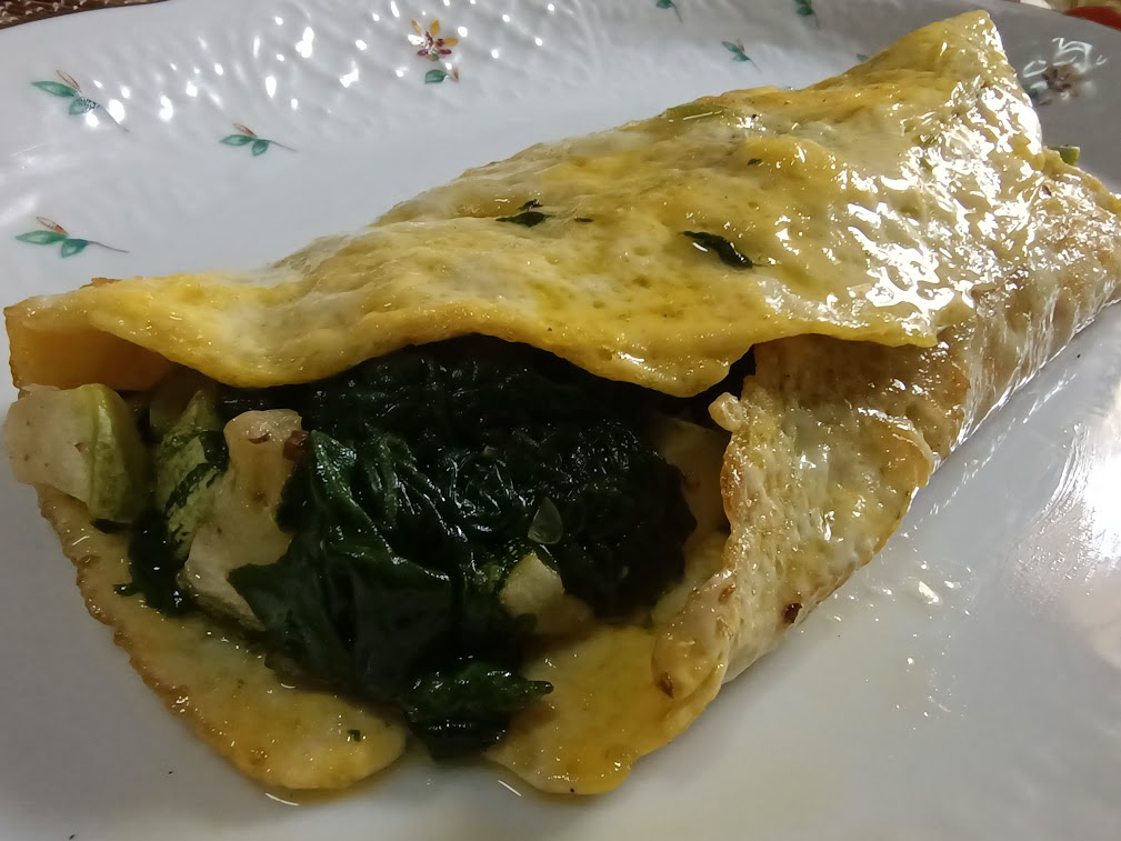 Omelete de Espinafre e Abobrinha