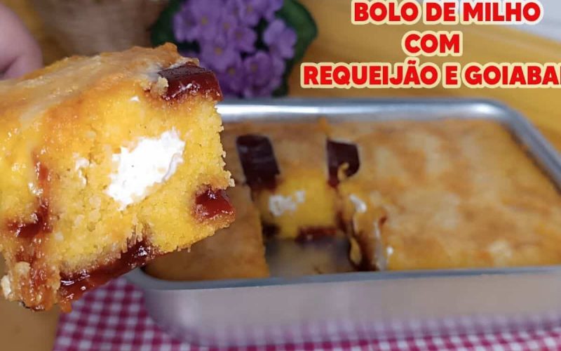 Bolo de milho de lata com goiabada e requeijão: receita fácil e saborosa