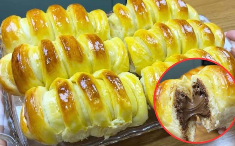 “Receita simples e irresistível: pão doce recheado com Nutella fica fofinho e delicioso”