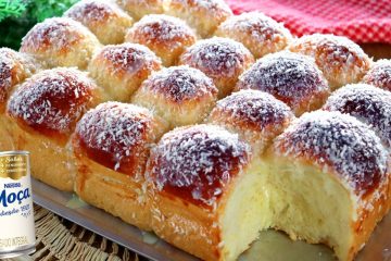 Delicioso pão de leite condensado: fofura e calda doce que conquistam o paladar