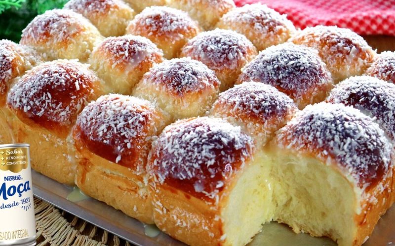 Delicioso pão de leite condensado: fofura e calda doce que conquistam o paladar