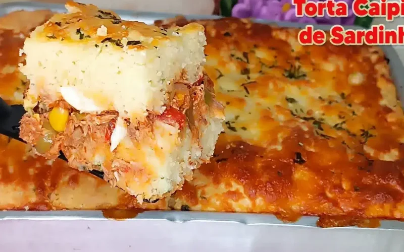 Deliciosa torta caipira de sardinha: massa leve e recheio irresistível artesanalmente preparado