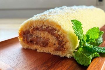 Delicioso rocambole de doce de leite com massa leve e generoso recheio cremoso
