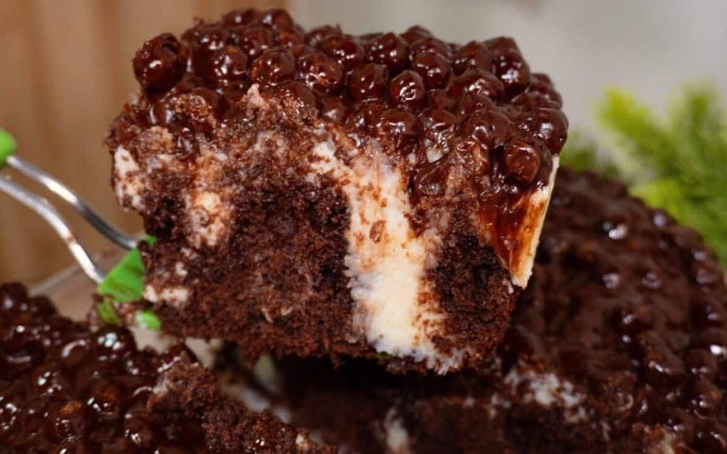 Bolo de prestígio na travessa bem molhadinho e recheado com bastante coco, para você servir geladinho